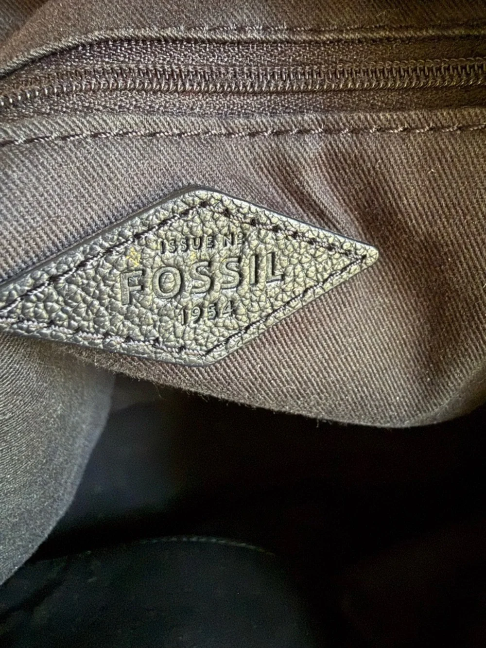 Fossil Black Pebbled black Leather Crossbody Satchel Handbag